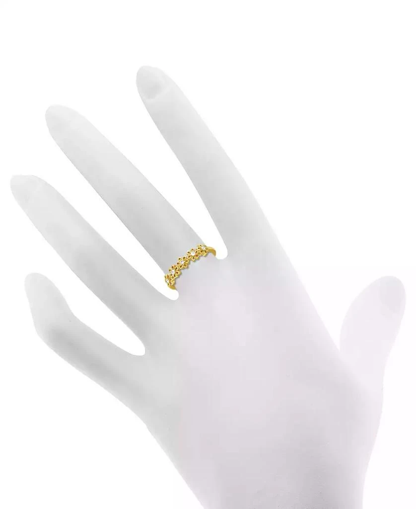 商品Essentials|Cubic Zirconia Flower Ring in Gold-Plate,价格¥94,第2张图片详细描述