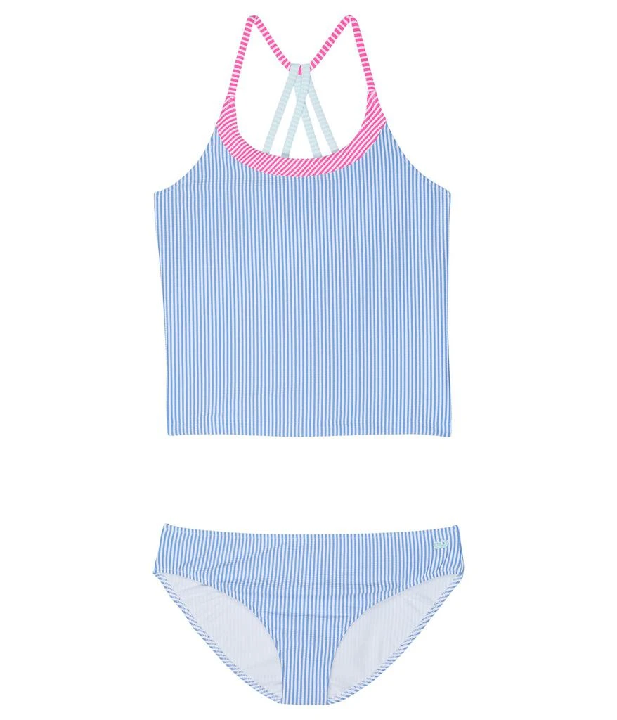 商品Vineyard Vines|Stripe Mix Seersucker Tankini (Toddler/Little Kids/Big Kids),价格¥200,第1张图片