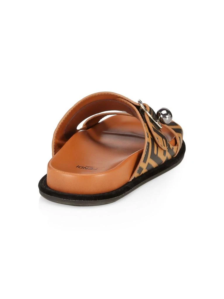 商品Fendi|Leather Flat Slides,价格¥5195,第3张图片详细描述