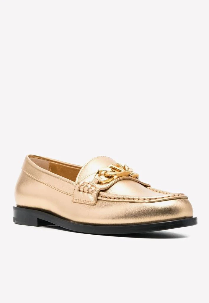 商品Valentino|VLogo Chain Loafers in Metallic Nappa Leather,价格¥10190,第2张图片详细描述