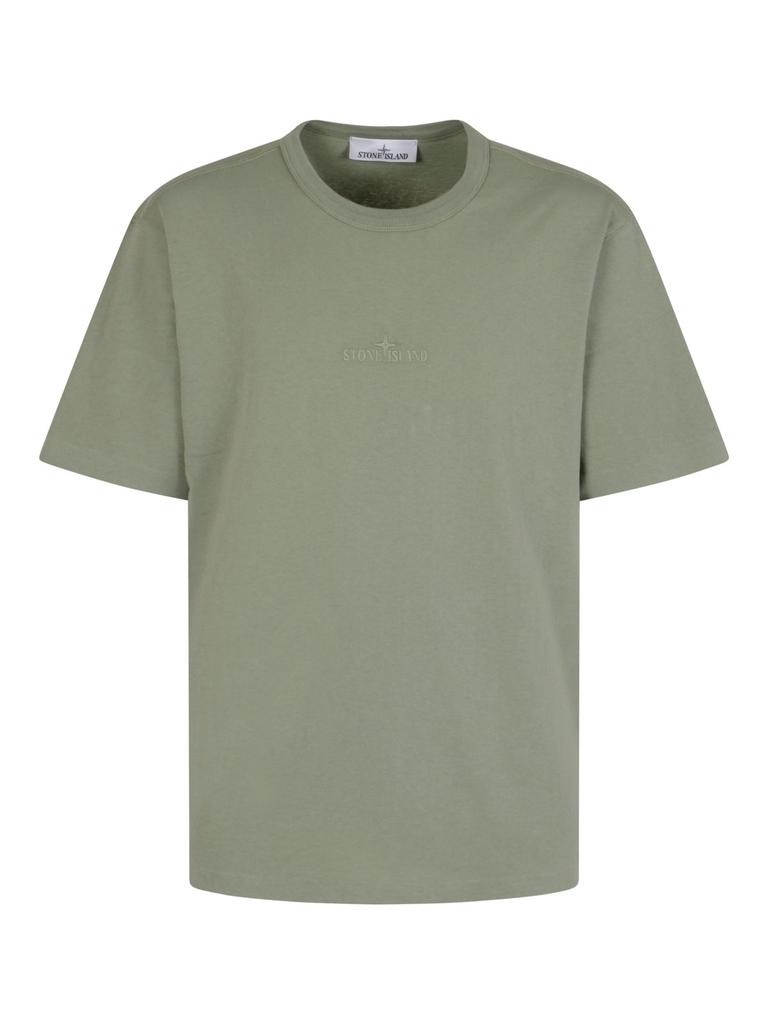 Stone Island Logo Embroidered Crewneck T-Shirt – On Sale Now