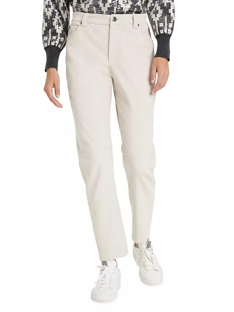 商品Brunello Cucinelli|Comfort Cotton Corduroy Tapered Five Pocket Trousers With Shiny Tab,价格¥13247,第2张图片详细描述