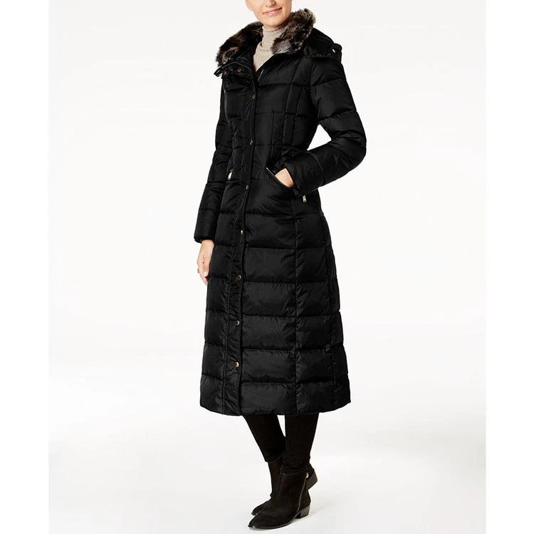 商品London Fog|Faux-Fur-Trim Down Maxi Coat,价格¥1197,第2张图片详细描述