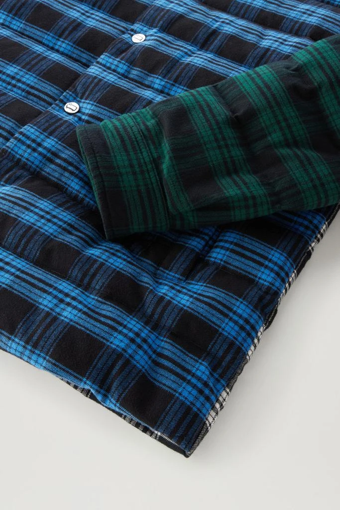 商品Woolrich|Padded Check Patchwork Overshirt - Men - Blue,价格¥2018,第4张图片详细描述
