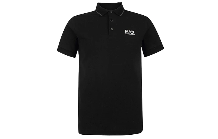 商品[国内直发] Emporio Armani|阿玛尼 EA7 字母时尚短袖Polo衫 男款 黑色,价格¥483,第1张图片