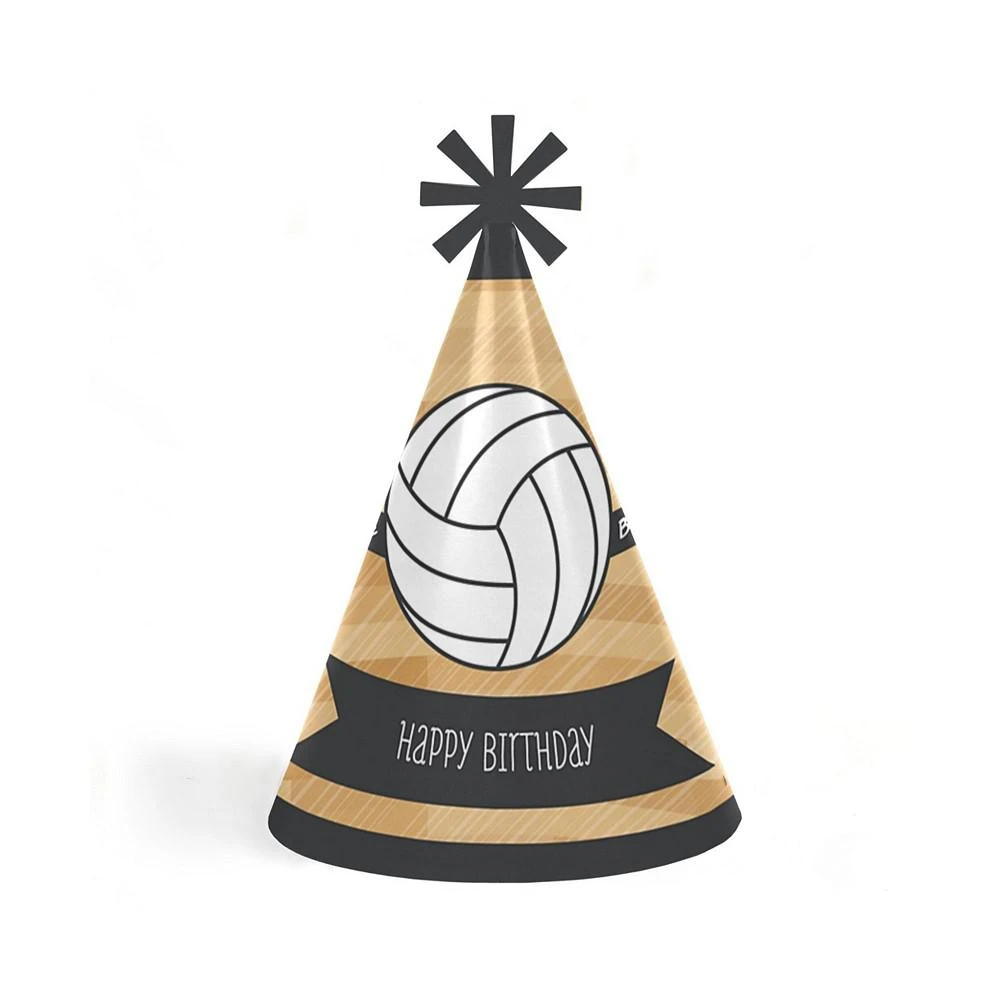 商品Big Dot of Happiness|Bump, Set, Spike - Volleyball - Cone Happy Birthday Party Hats - Set of 8,价格¥115,第1张图片