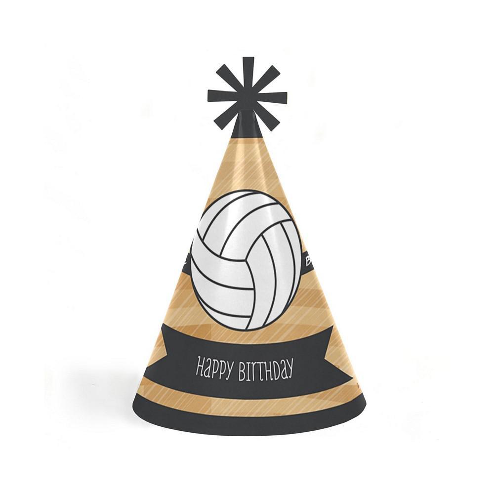 商品Big Dot of Happiness|Bump, Set, Spike - Volleyball - Cone Happy Birthday Party Hats for Kids and Adults - Set of 8 (Standard Size),价格¥103,第1张图片