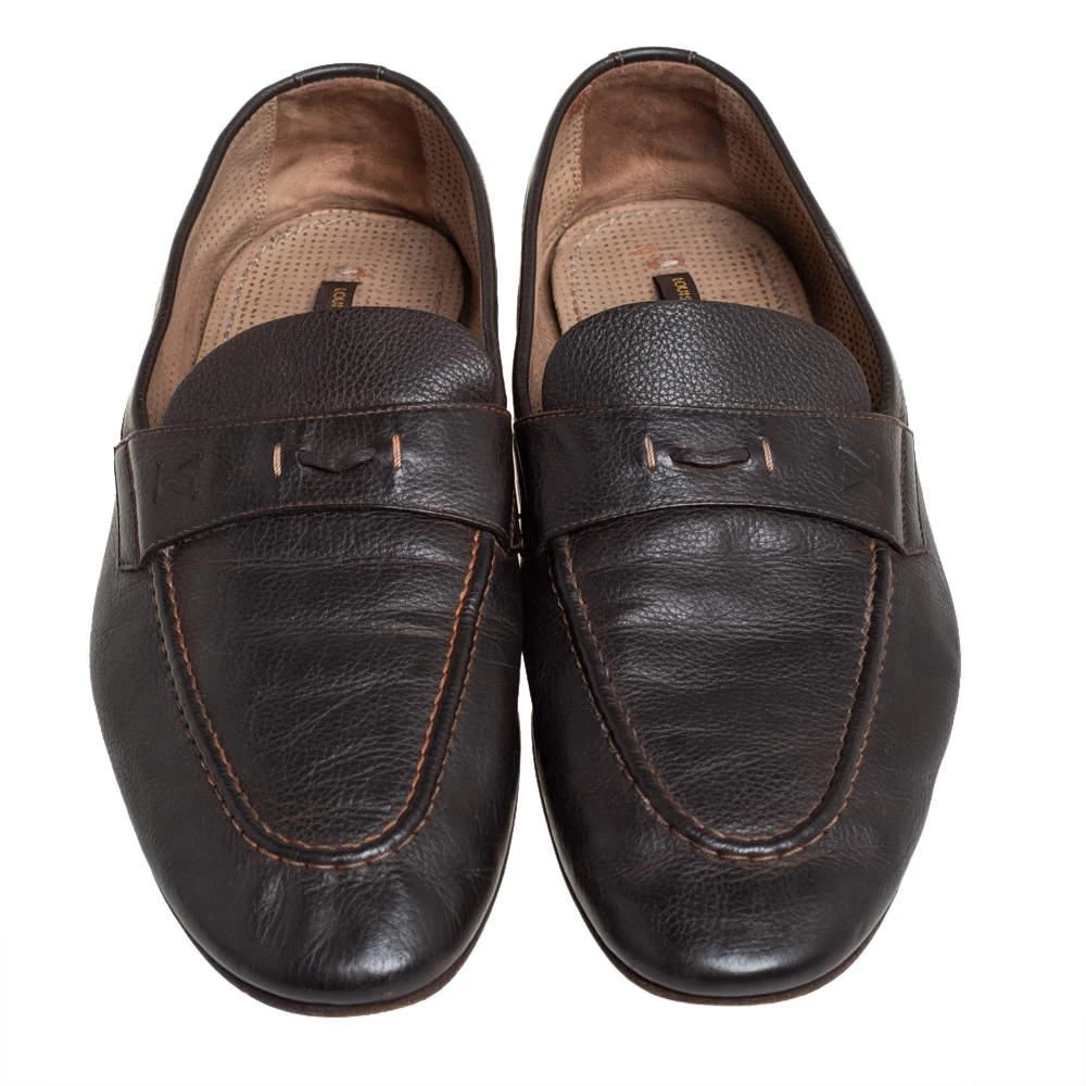 商品[二手商品] Louis Vuitton|Louis Vuitton Brown Leather Slip On Loafers Size 42,价格¥3111,第3张图片详细描述