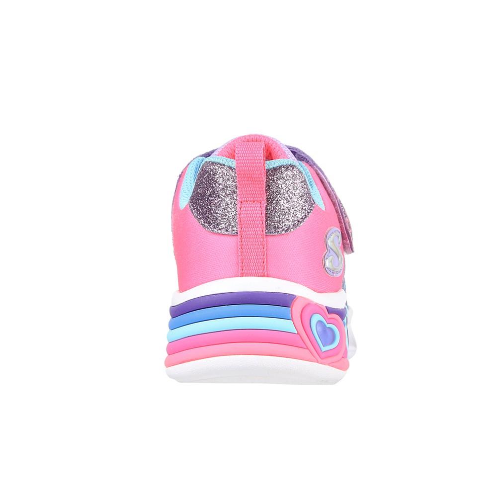 Little Girls Heart Lights- Sweetheart Lights - Lovely Colors Light-Up Stay-Put Closure Casual Sneakers from Finish Line商品第5张图片规格展示