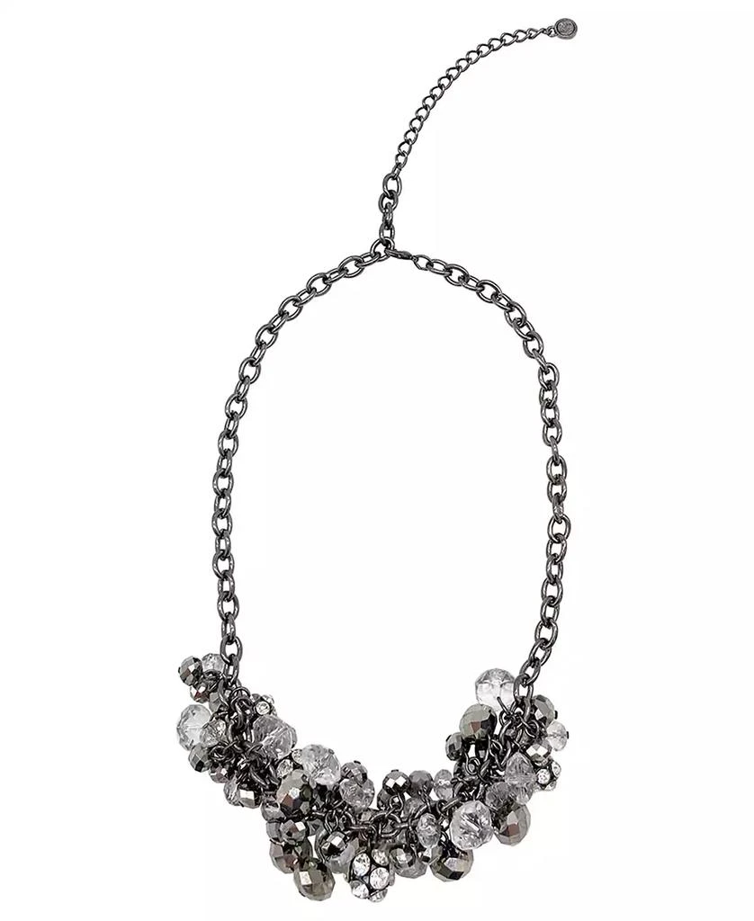 商品ADORNIA|Oxidized Silver-Tone Crystal Cluster Adjustable Necklace,价格¥221,第1张图片