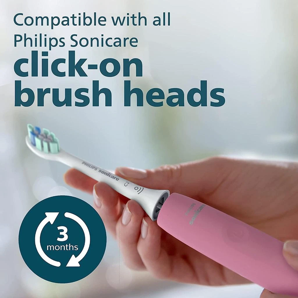 商品Philips|Philips Sonicare ProtectiveClean 4100 Rechargeable Electric Power Toothbrush, Pink, HX6815/01,价格¥379,第4张图片详细描述