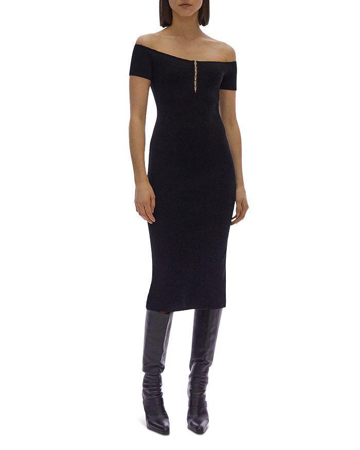 商品Helmut Lang|Hook & Eye Trim Midi Dress,价格¥2130,第5张图片详细描述
