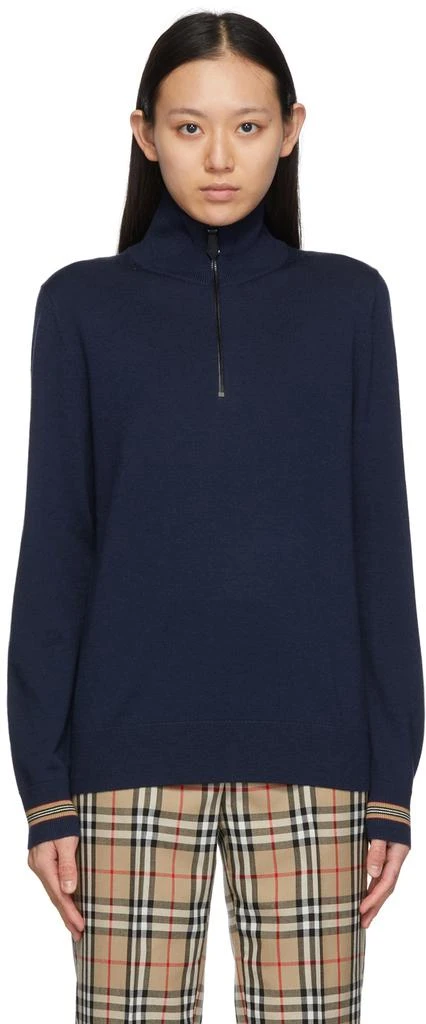 商品Burberry|Wool Icon Stripe Zip-Up Sweater,价格¥5659,第1张图片