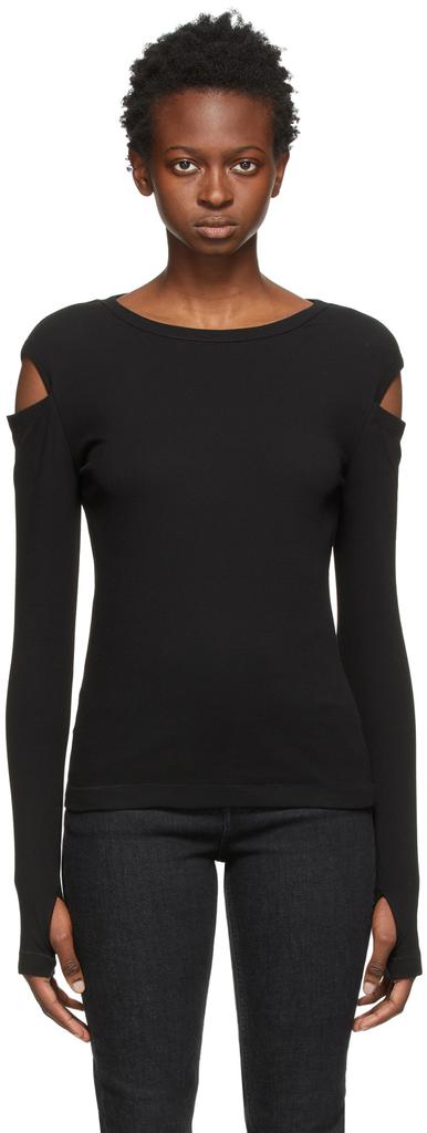 SSENSE Exclusive Black Slash Long Sleeve T-Shirt商品第1张图片规格展示