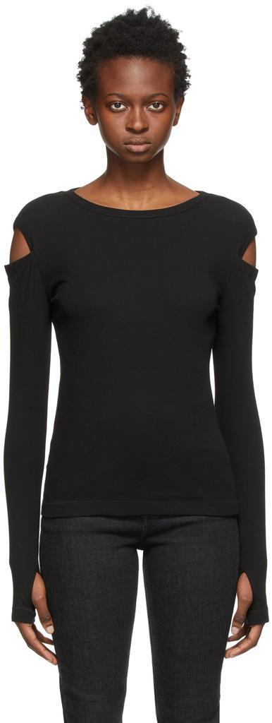 商品Helmut Lang|SSENSE Exclusive Black Slash Long Sleeve T-Shirt,价格¥758,第1张图片