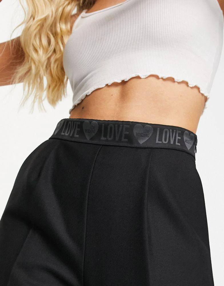 商品Love Moschino|Love Moschino logo tape trim trousers co-ord in black,价格¥1446,第3张图片详细描述