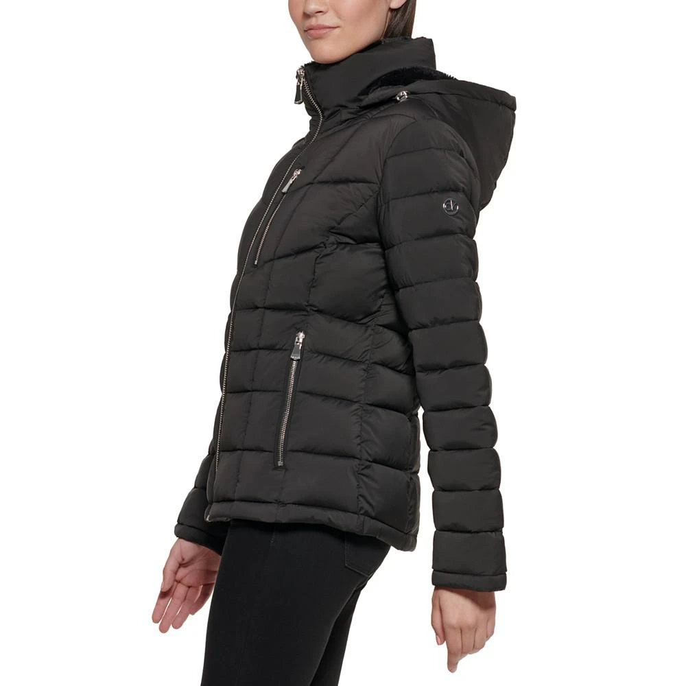 商品Calvin Klein|Women's Faux-Fur-Trim Hooded Puffer Coat, Created for Macy's,价格¥945,第3张图片详细描述