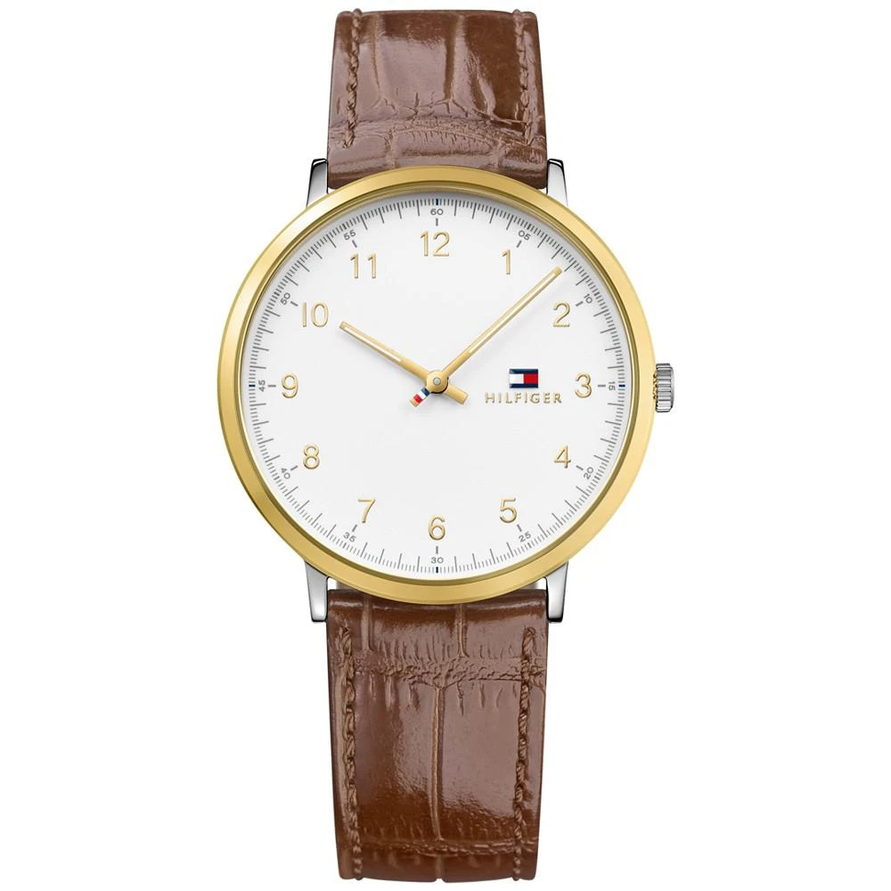 商品Tommy Hilfiger|Men's Brown Embossed Leather Strap Watch 40mm 1791340,价格¥384,第1张图片