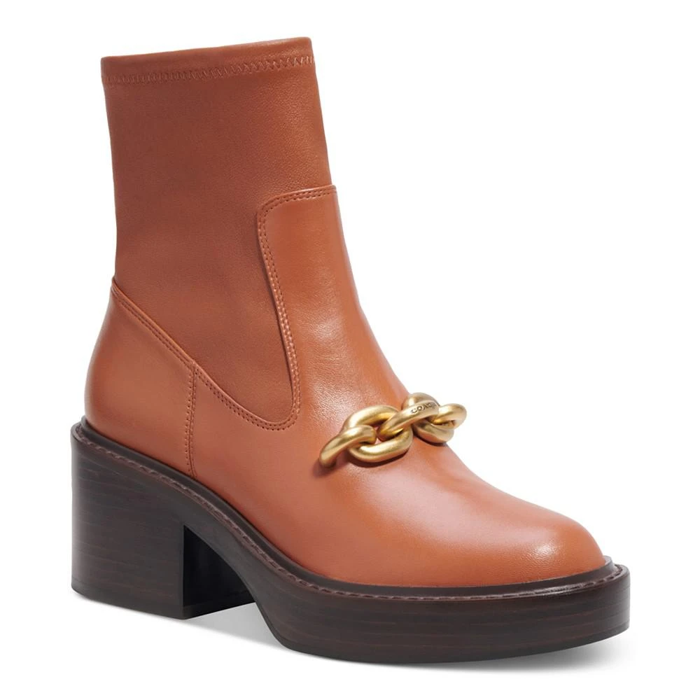 商品Coach|Women's Kenna Chain Pull-On Block-Heel Dress Booties,价格¥1434,第1张图片