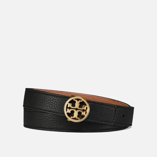 商品Tory Burch|Tory Burch Women's 1" Reversible Logo Belt - Black/New Cuoio/Gold,价格¥1150,第1张图片详细描述