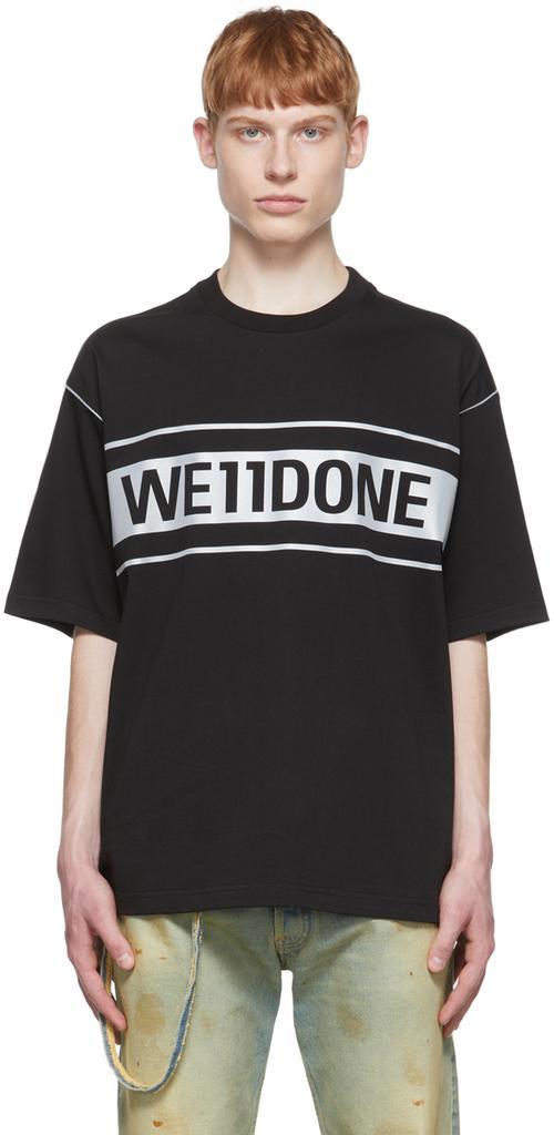 商品We11done|Black Reflective Logo T-Shirt,价格¥857,第1张图片