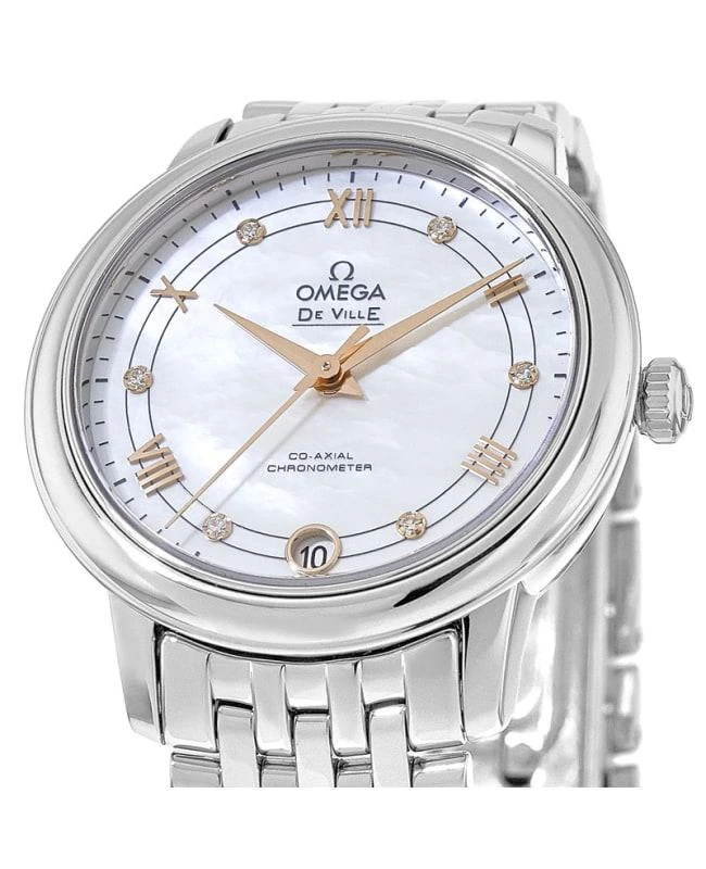 商品Omega|Omega De Ville Prestige Co-Axial 32.7 Mother of Pearl Diamond Dial Steel  Women's Watch 424.10.33.20.55.002,价格¥34535,第2张图片详细描述