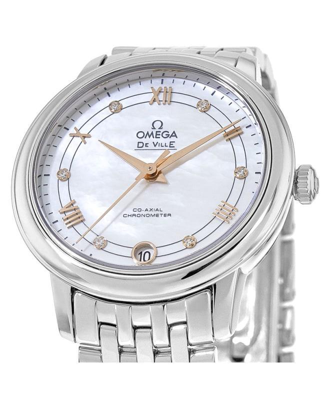 商品Omega|Omega De Ville Prestige Co-Axial 32.7 Mother of Pearl Diamond Dial Steel  Women's Watch 424.10.33.20.55.002,价格¥30675,第4张图片详细描述