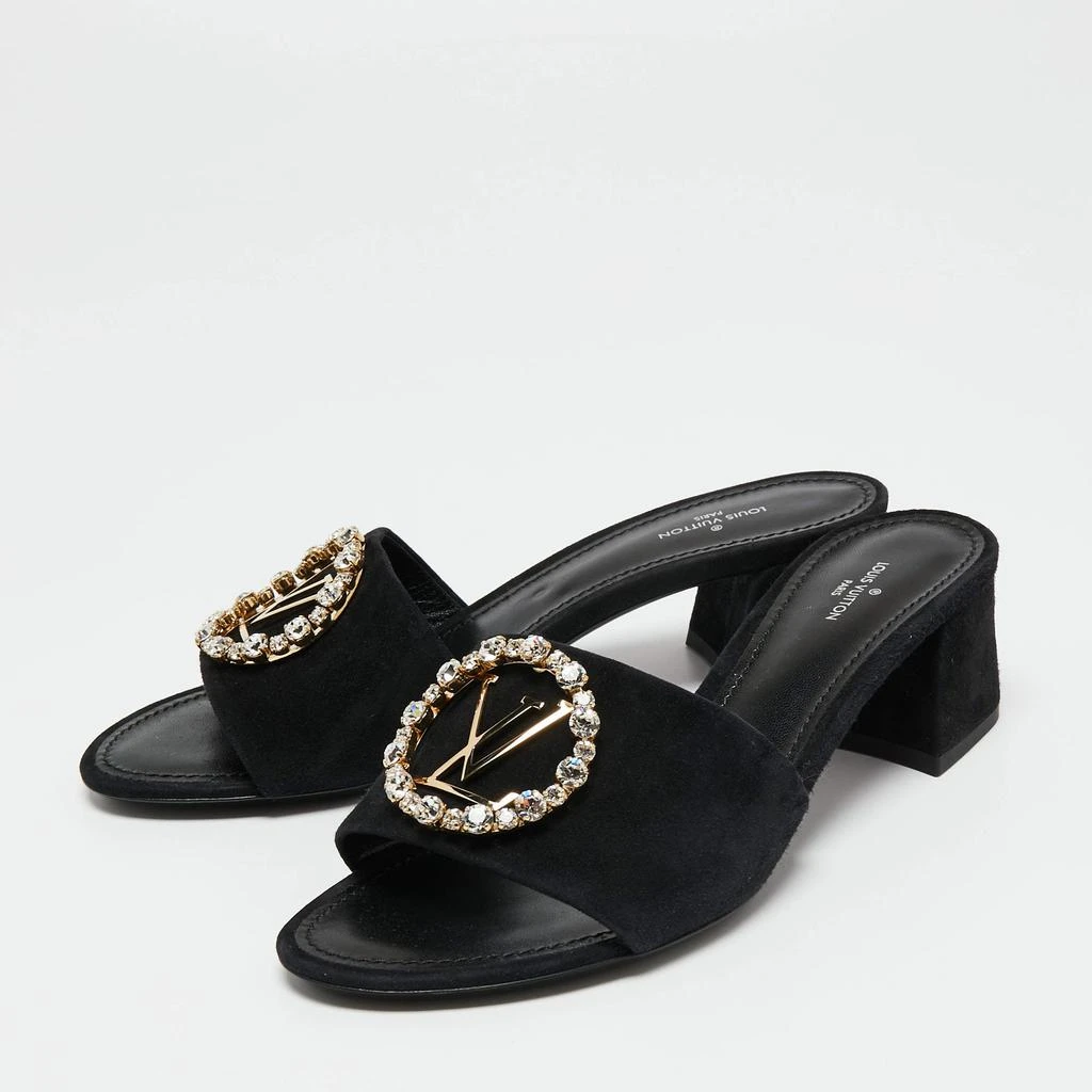 商品[二手商品] Louis Vuitton|Louis Vuitton Black Suede Madeleine Slide Sandals Size 38,价格¥6540,第2张图片详细描述