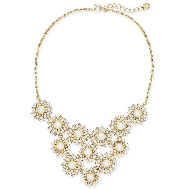 商品Charter Club|Gold-Tone Imitation Pearl & Crystal Multi-Circle Statement Necklace, Created for Macy's,价格¥134,第1张图片