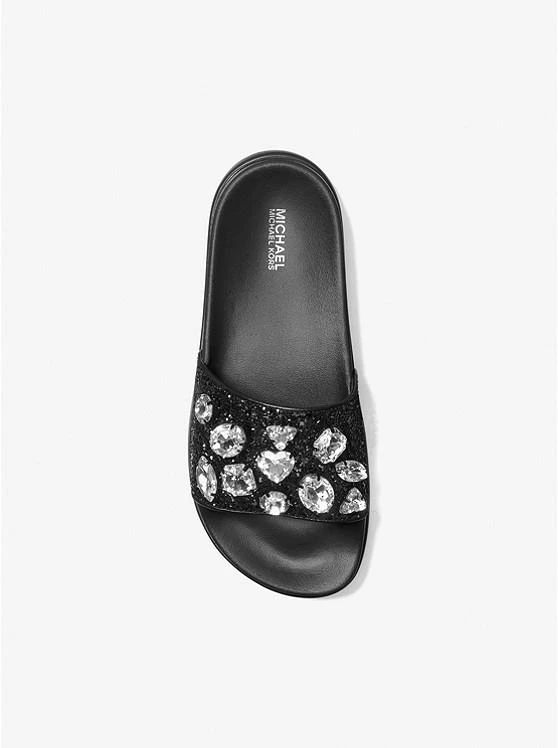商品Michael Kors|Tyra Jewel Embellished Glitter Slide Sandal,价格¥369,第3张图片详细描述