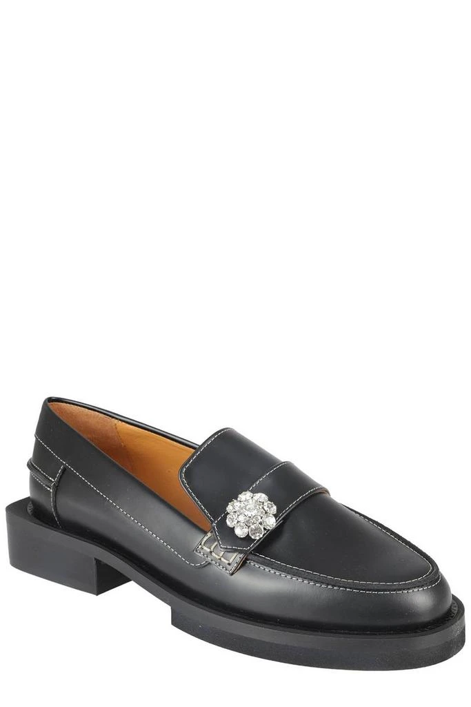 商品Ganni|Ganni Crystal-Embellished Low Block Heel Loafers,价格¥2128,第2张图片详细描述