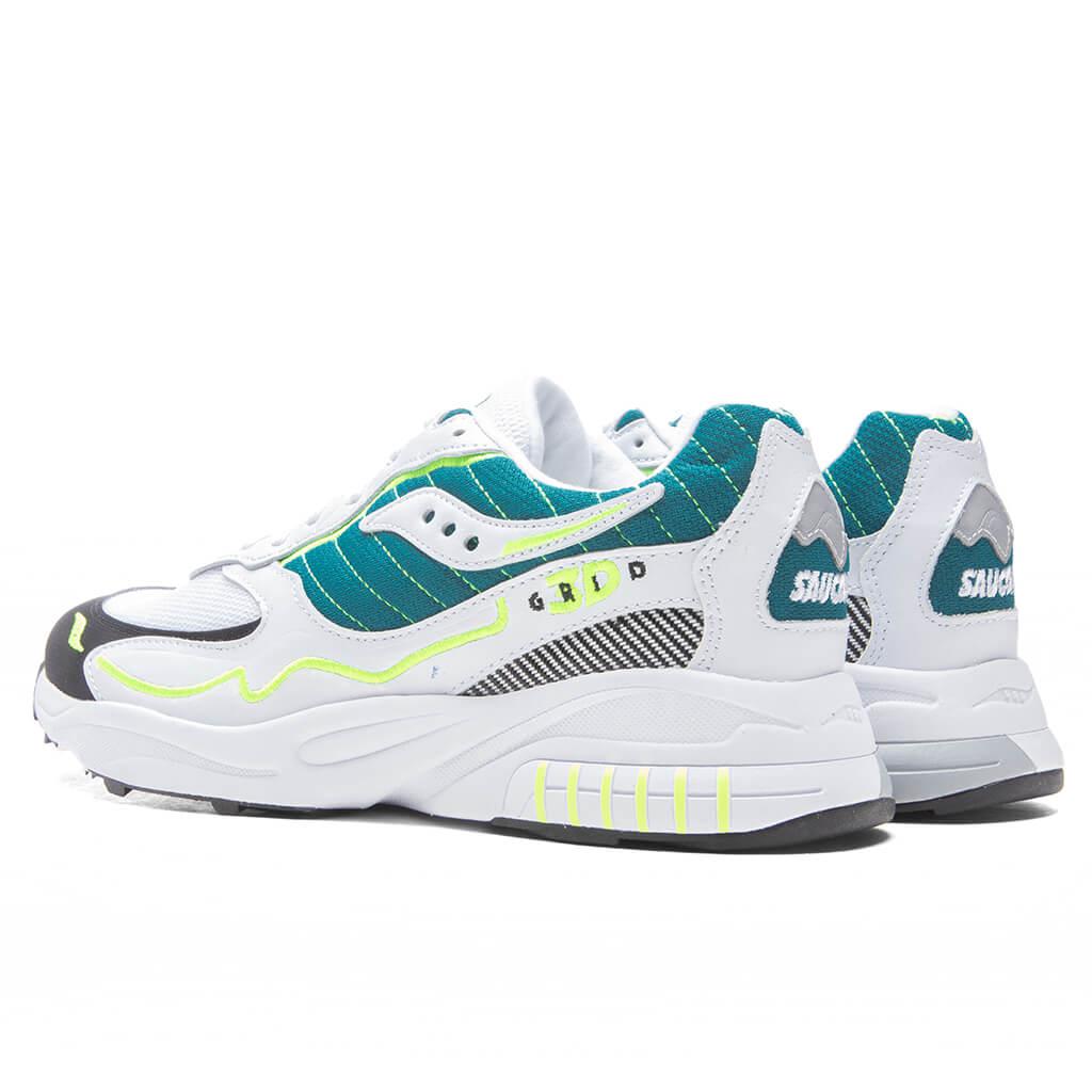 Saucony 3D Grid Hurricane - White/Green商品第3张图片规格展示