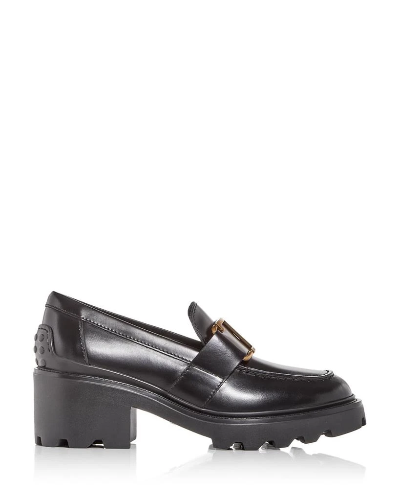 Women's Buckle Block Heel Loafers 商品