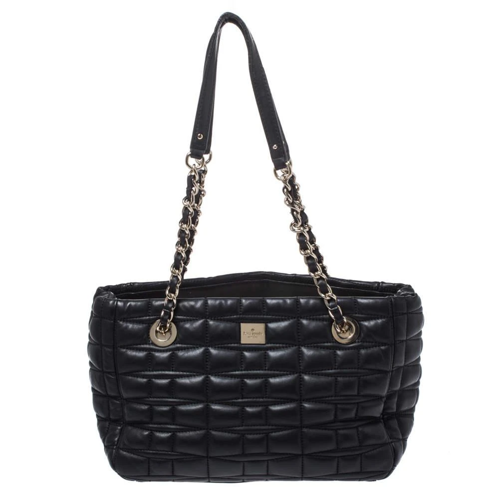 商品[二手商品] Kate Spade|Kate Spade Black Square Quilted Leather Chain Tote,价格¥1609,第1张图片