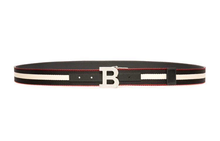 商品[国内直发] Bally|巴利 B buckle合成织物腰带 牛皮 皮带 男款 多色 宽3.5cm,价格¥2105,第1张图片