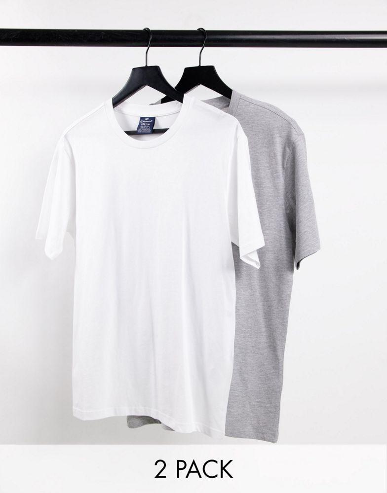 Champion 2 pack t-shirt in white and grey商品第1张图片规格展示