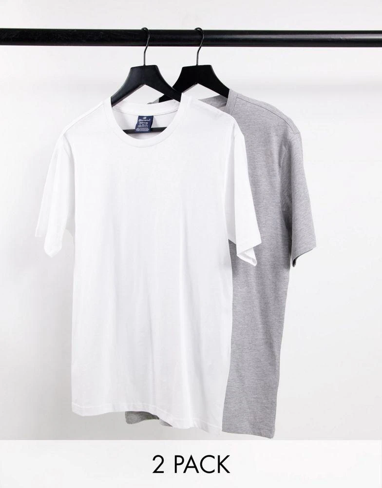 商品CHAMPION|Champion 2 pack t-shirt in white and grey,价格¥166,第1张图片