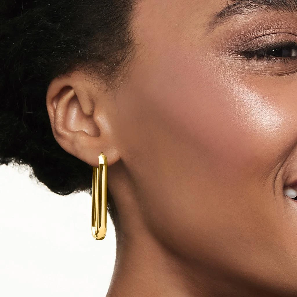 商品Ross-Simons|Italian 14kt Yellow Gold Paper Clip Link Hoop Earrings,价格¥3163,第2张图片详细描述