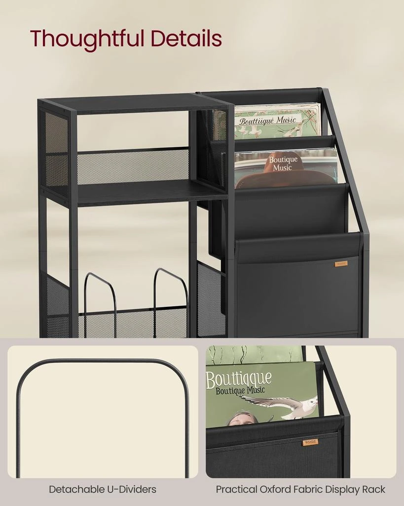 商品Hivvago|3-Tier Record Player Stand for 140 Albums,价格¥1130,第5张图片详细描述