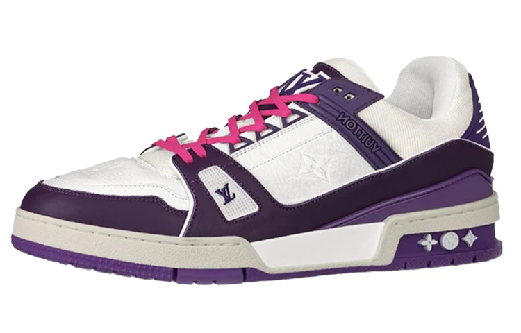 商品[国内直发] Louis Vuitton|Trainer 粒面小牛皮 篮球风格 低帮 运动鞋 男款 紫色,价格¥11771,第1张图片