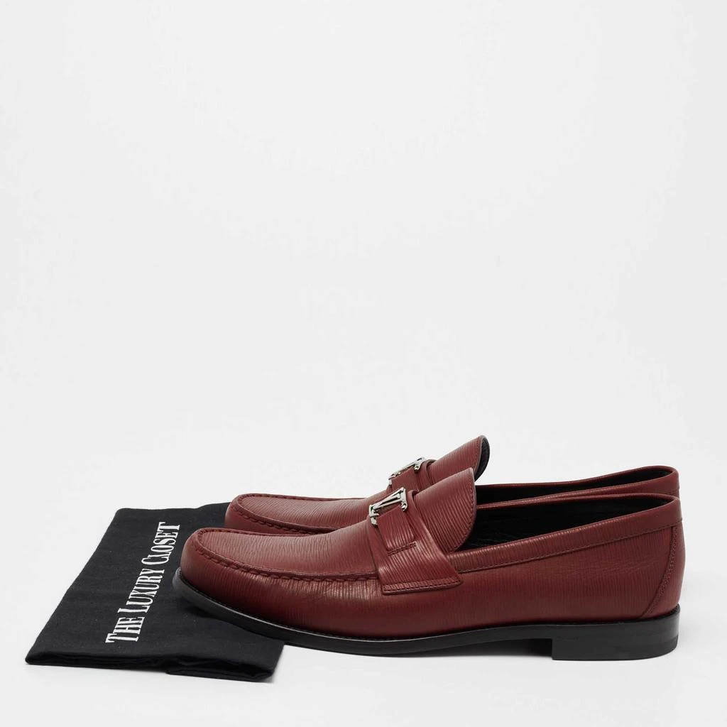 Louis Vuitton Burgundy Epi Leather Major Slip On Loafers Size 44 商品