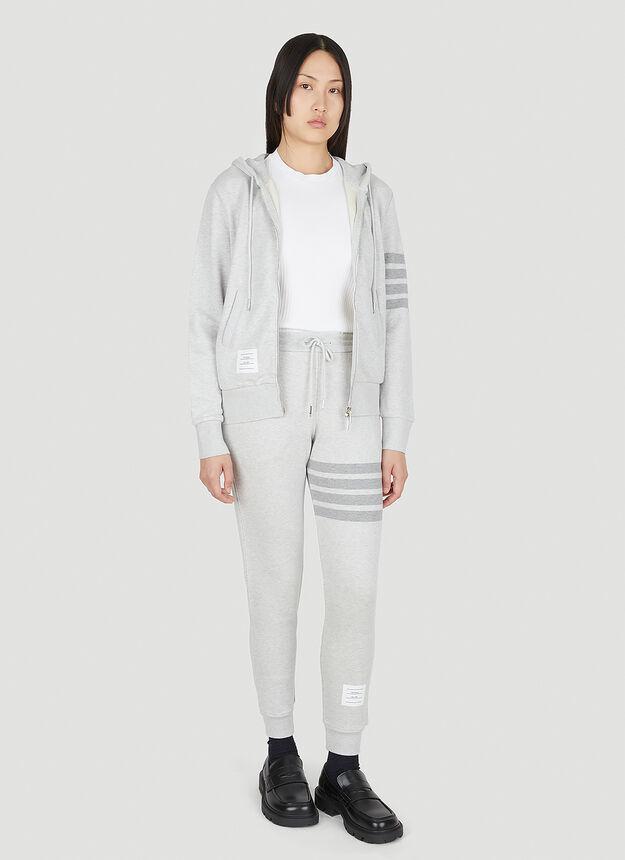 Striped Hooded Sweatshirt in Grey商品第2张图片规格展示
