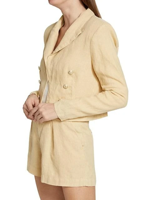 商品L'Agence|Dolly Crop Linen Blazer,价格¥1493,第4张图片详细描述