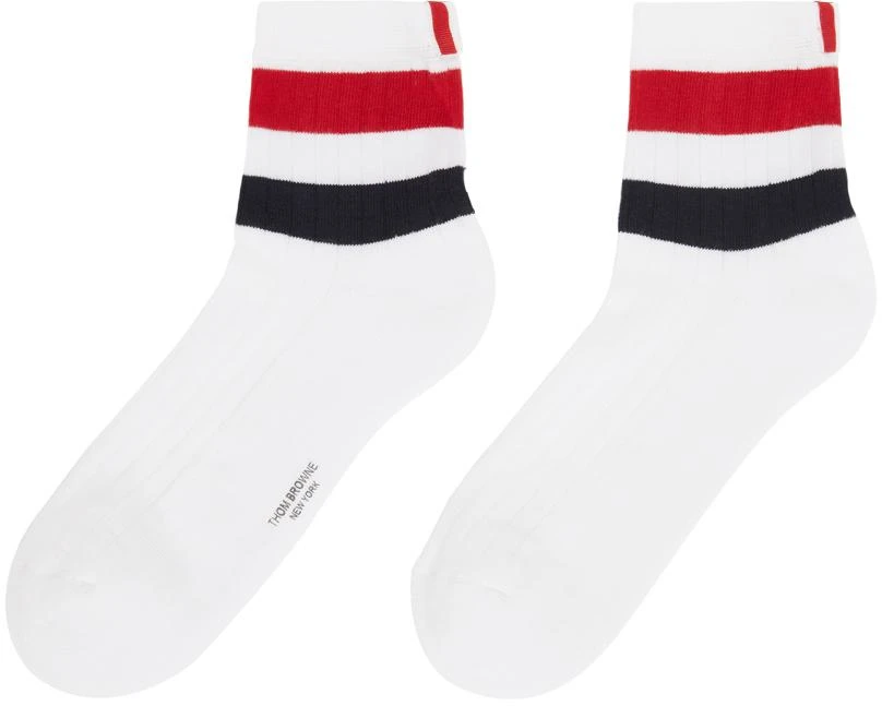 商品Thom Browne|Online Exclusive White RWB Stripe Athletic Socks,价格¥1291,第2张图片详细描述