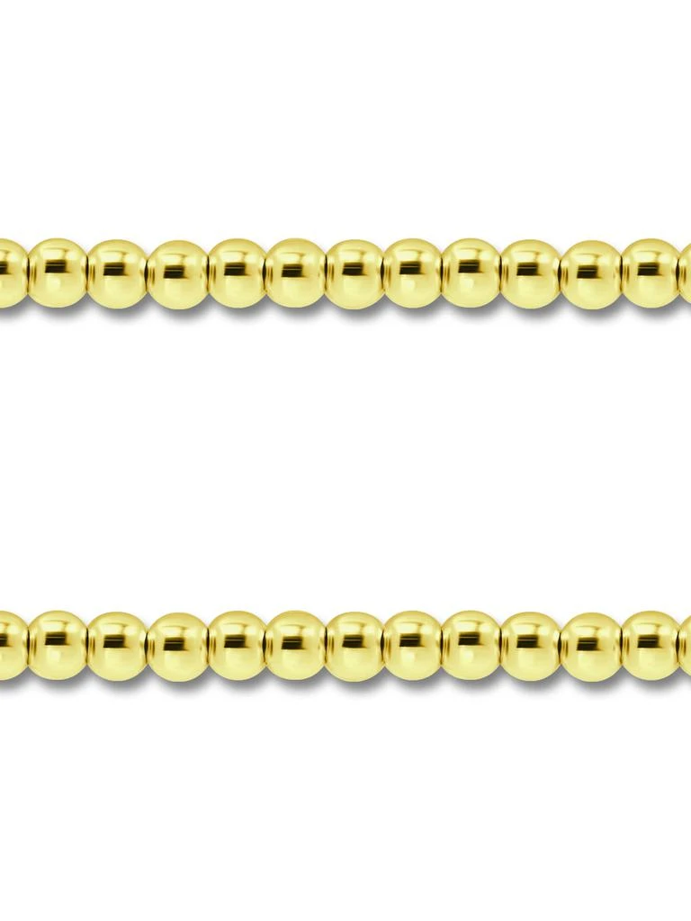 18K Gold 3mm Bead Polished Stretch Bracelet 商品