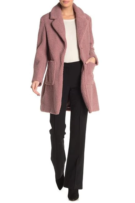 商品French Connection|Faux Shearling Teddy Notch Collar Coat,价格¥430,第1张图片