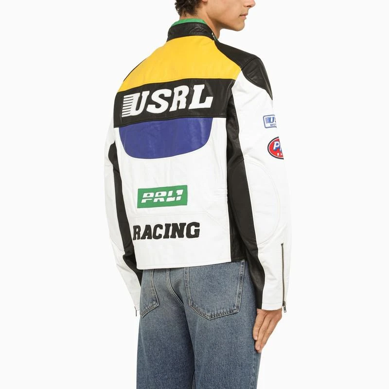 商品Ralph Lauren|Multicolour leather biker jacket with patches,价格¥11087,第3张图片详细描述