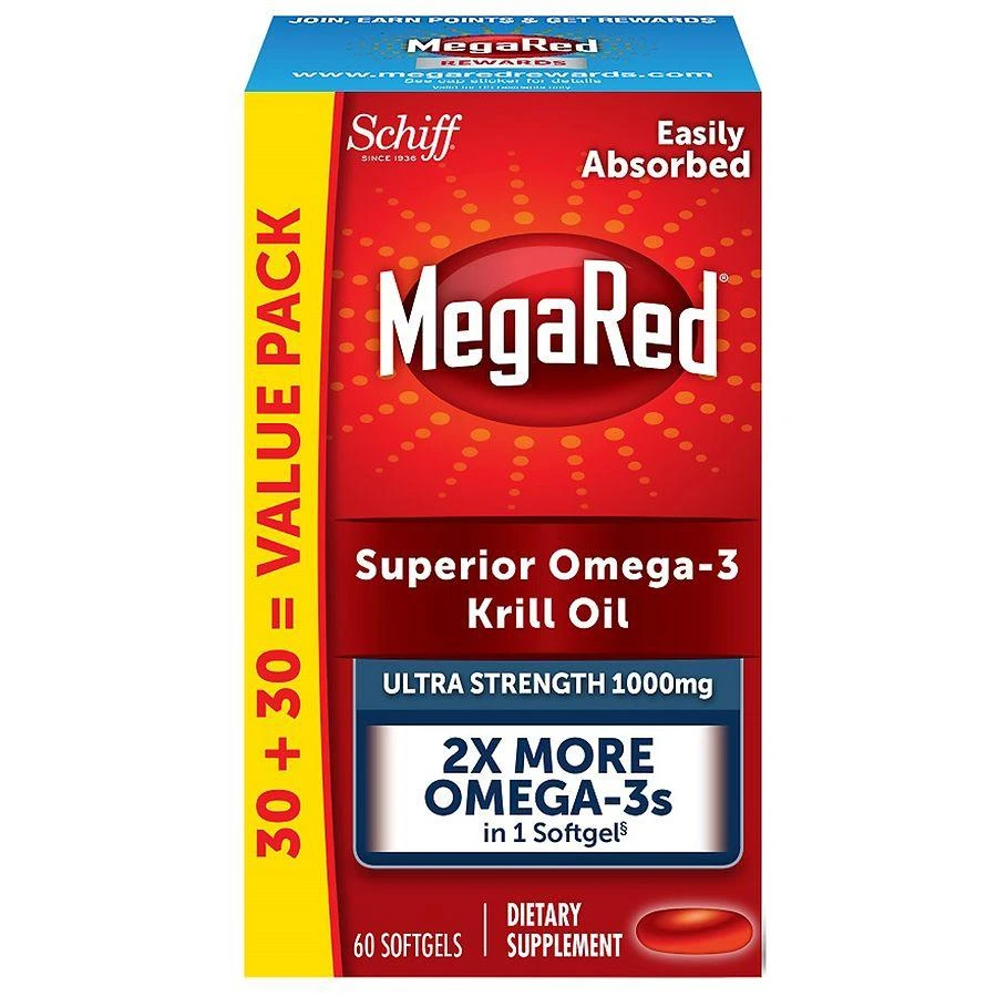 商品MegaRed|Ultra Strength Softgels, Omega-3 Krill Oil Supplement,价格¥334,第1张图片