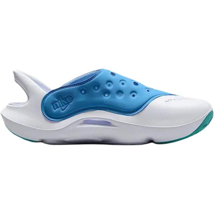 商品[国内直发] NIKE|[预售3天]Aqua Swoosh 柔软舒适 防滑耐磨 低帮 儿童凉鞋 白蓝 青少年,价格¥92,第3张图片详细描述
