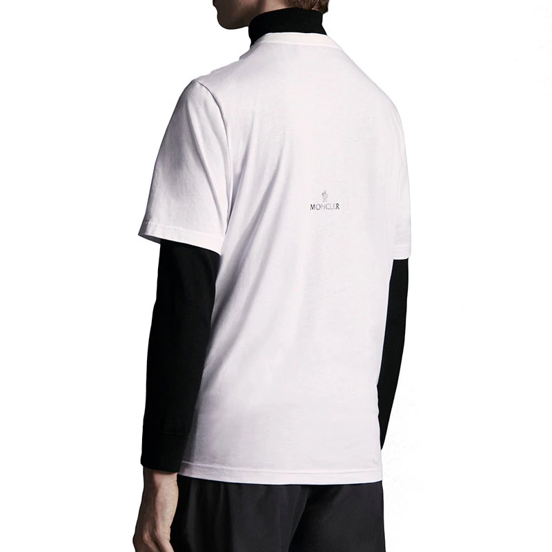 【预售3-7天】Moncler/蒙克莱 男士光学白色纯棉徽标贴片短袖T恤H20918C00027829H8001 商品
